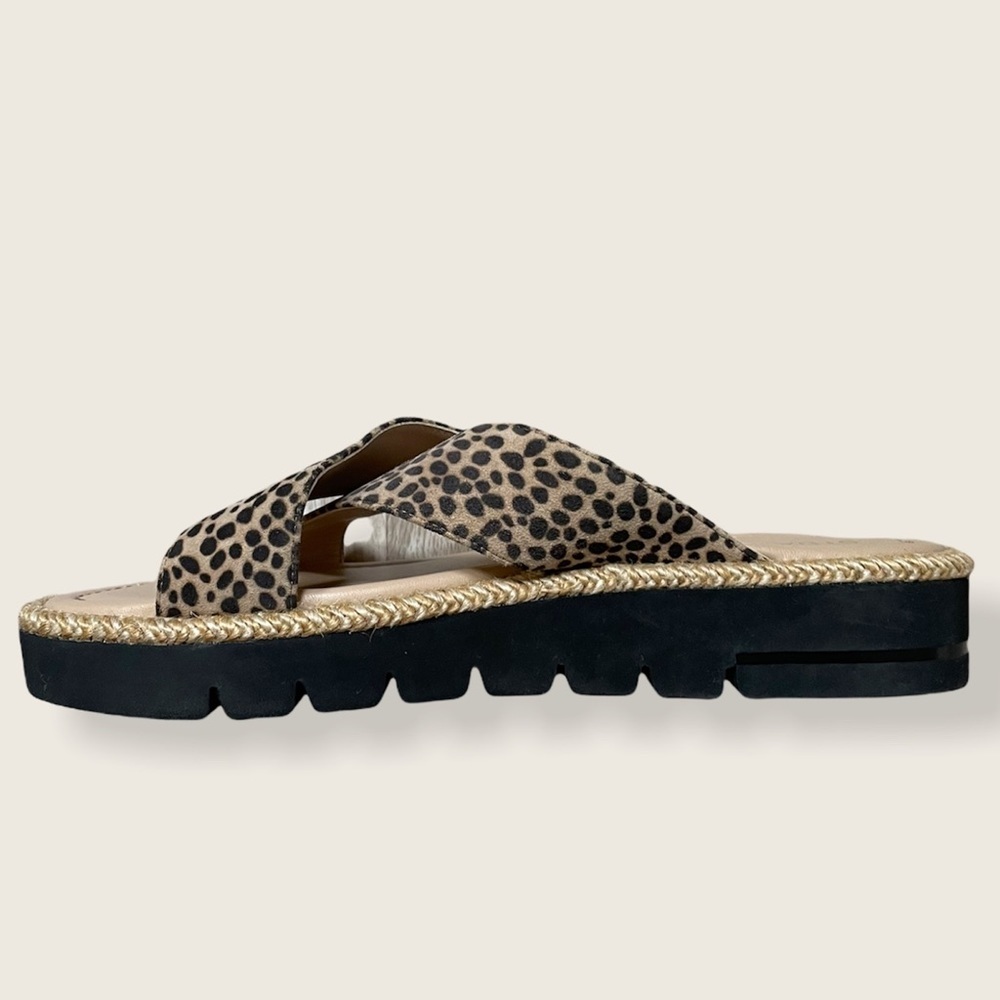 Stuart Weitzman Suede Animal Print Slides Size 8.5 - image 7